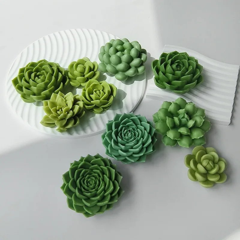 3D Succulent Candle Silicone Mold DIY Plant Flowers Soap Plaster Crafts Resin Mold Handmade Chocolate Candy Cake Baking Tools silicone mold silicone candle mold aromatherapy candle mold silicone candle molds candle mold