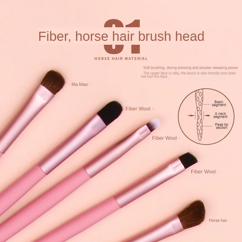 Description Picture 5 of item5 Pc Makeup Brushes Tool Set Eyeshadow Concealer Eyebrow Lip Blending Beauty Make Up Skin-friendly Brushes Women Cosmestic Tool