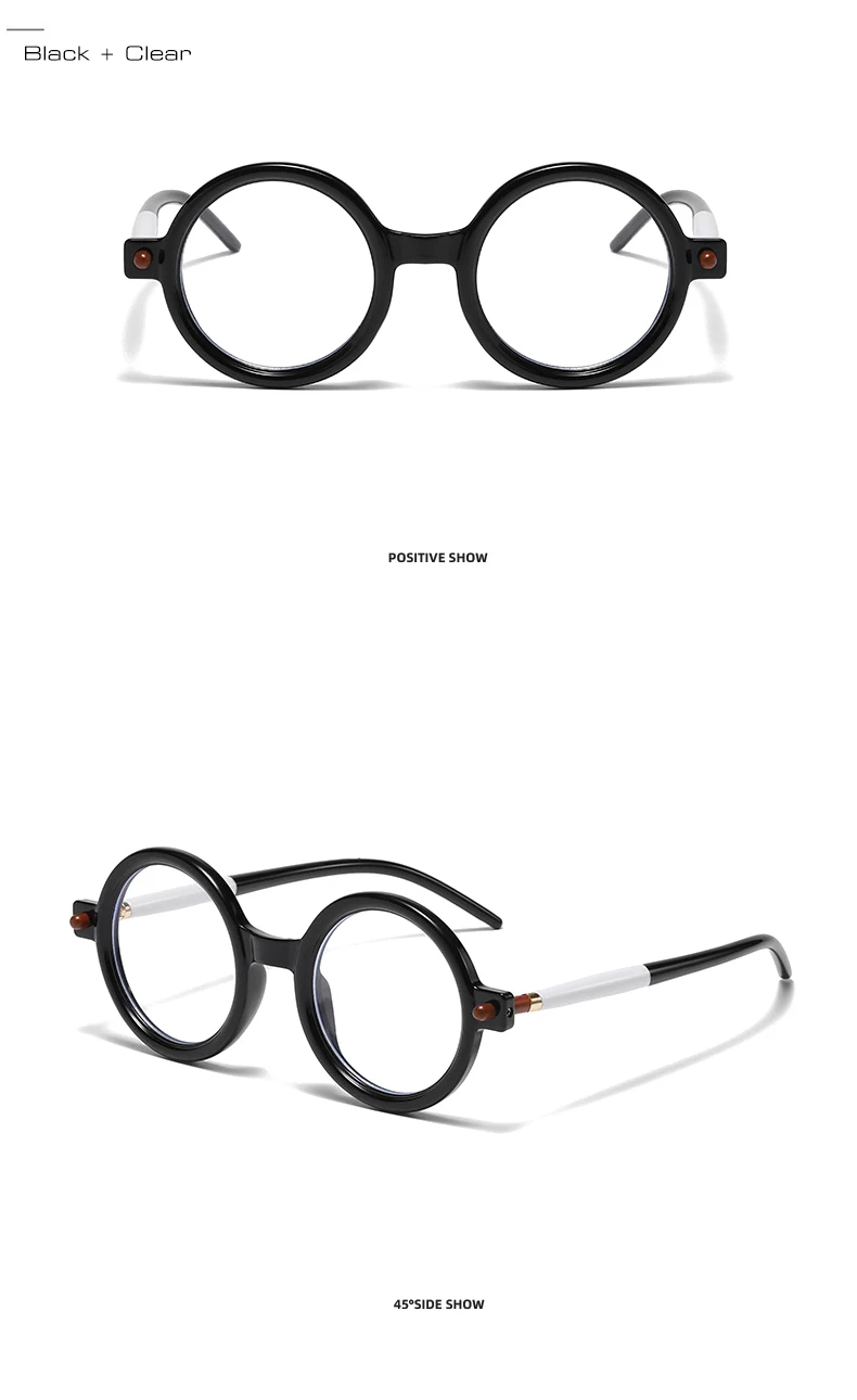 SO&EI Ins Popular Fashion Round Sungla Women Retro Double Color Clear Lens Eyewear Men Trending Shades UV400 Sun_voghion.com