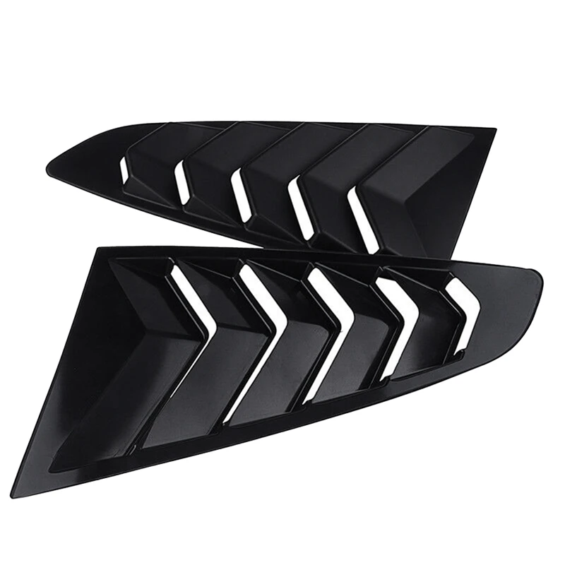 

Matte Black Rear Side Vent Quarter Rear Window Louver Cover For 2015-2022 Ford Mustang