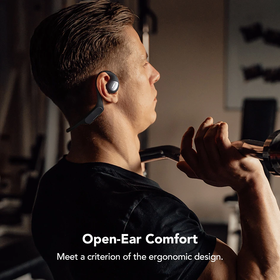 TOZO OpenReal 무선 이어폰 Bluetooth 5.3 오픈 이어 스포츠 헤드폰 방수 이어 후크 헤드셋 운전 사이클링  러닝-Freehip.co.kr