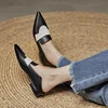 Women Flat Shoes  Pointed Toe  Low-heeled Loafers Fashion Designer Trendy New Soft-soled Elegant Dress High-heeled Shoes 4