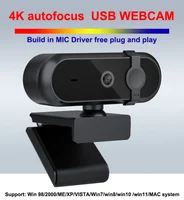 4K 2K Autofoucs Microphone Webcam 30fps Full HD for Gamer Live Video Calling Online Meeting Driver Free USB Plug Privacy Cover - Image 2