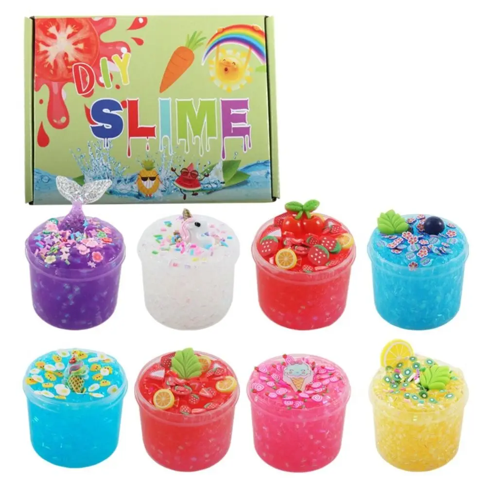 70ml Slime Kit Crystal Slime Super Soft Crunchy Non-Sticky Clear Butter Party Favors Stress Relief for Girls Boys