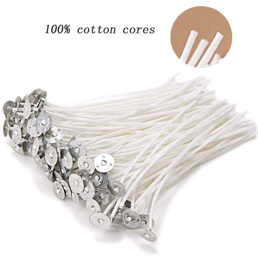 Candle Wicks Oil Lamp Wicks 100Pcs 2.5-20cm Pure Cotton Cores for Candle Making Smokeless Soy Wax Pre-Waxed DIY Making Supplies