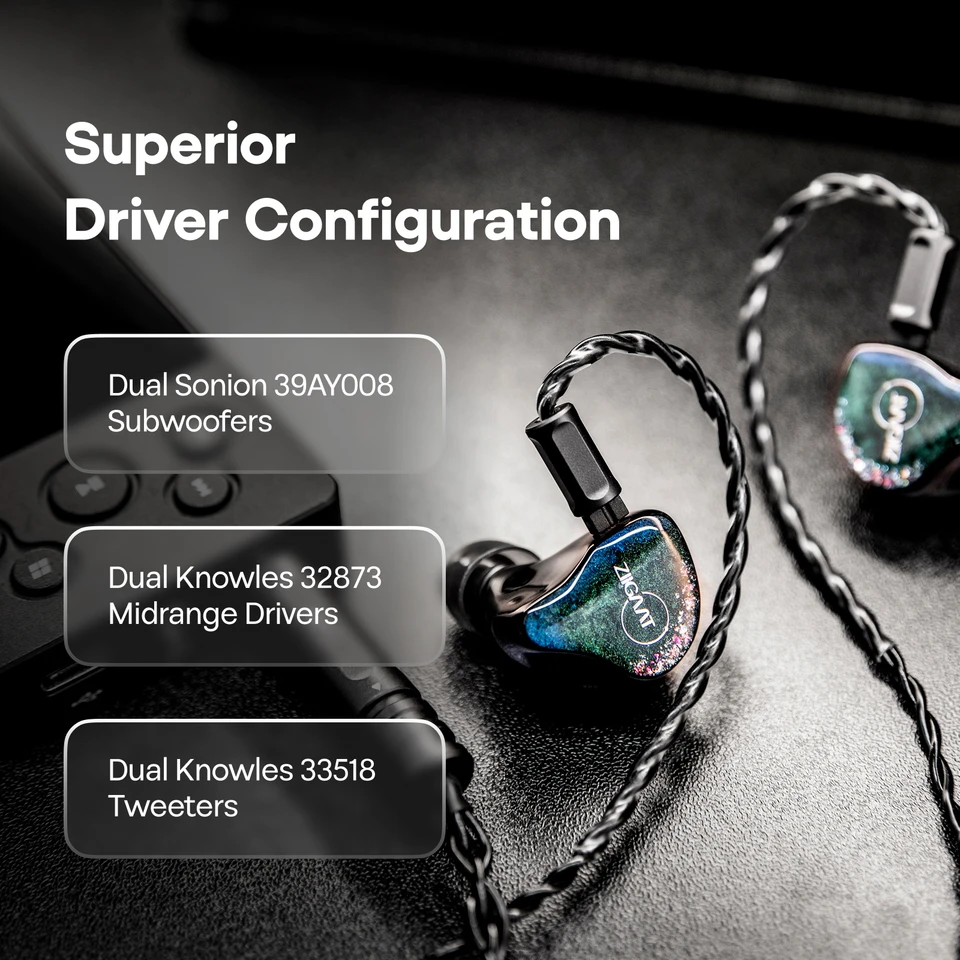 Linsoul ZiiGaat Luna 6BA Studio IEM Monitor Handcrafted Quality