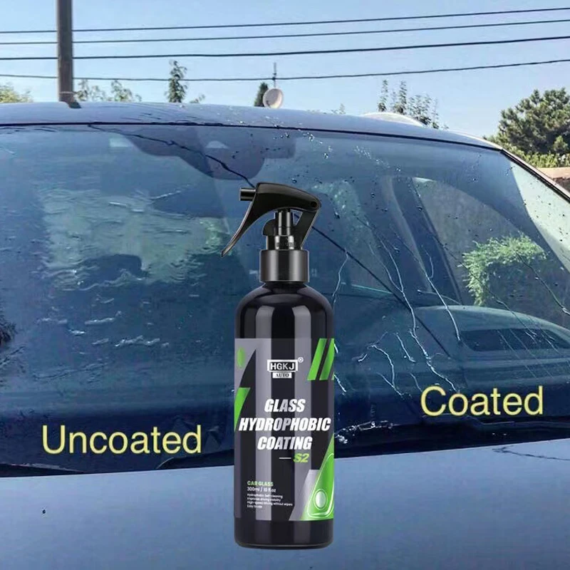 HGKJ S2 Car Anti Rain Coating Car Glass Hydrophobic Coating Liquid Ceramic Spray Windshield Mirror Coating Car Care Detailing