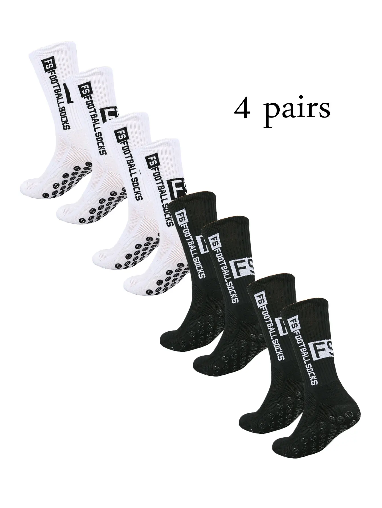Ouhos Fußballsocken 5 Paar - Anti Rutsch Sportsocken Mit Grip Für Herren