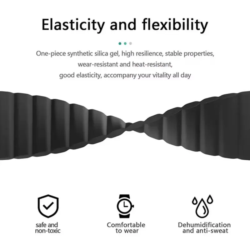 Premium Magnetic Loop Silicone Strap, Universal 20mm-22mm Band