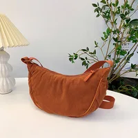 Solid Color Corduroy Women's Hobos Shoulder Bag Retro Casual Female Crossbody Bags Ladies Daily Travel Handbags Messenger Bag - Image 4