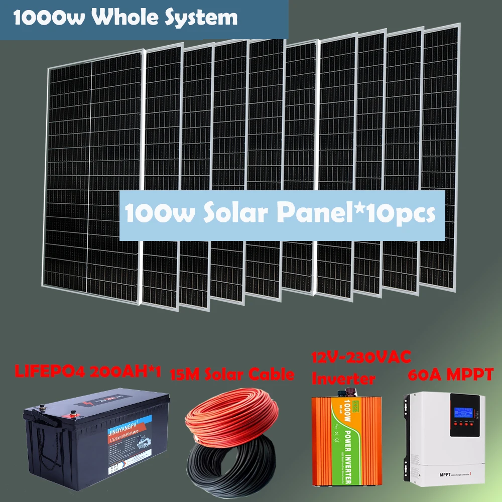 Solar Panel Kit Inverter 12v 220v  Solar Power Generation System - 12v 220v  Solar - Aliexpress