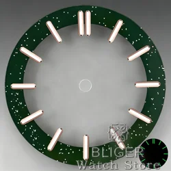 Transparent Skeleton Starry Sky Watch Dial with Hands - 29mm & 31mm - 29mm  NH series (Green Rose index)