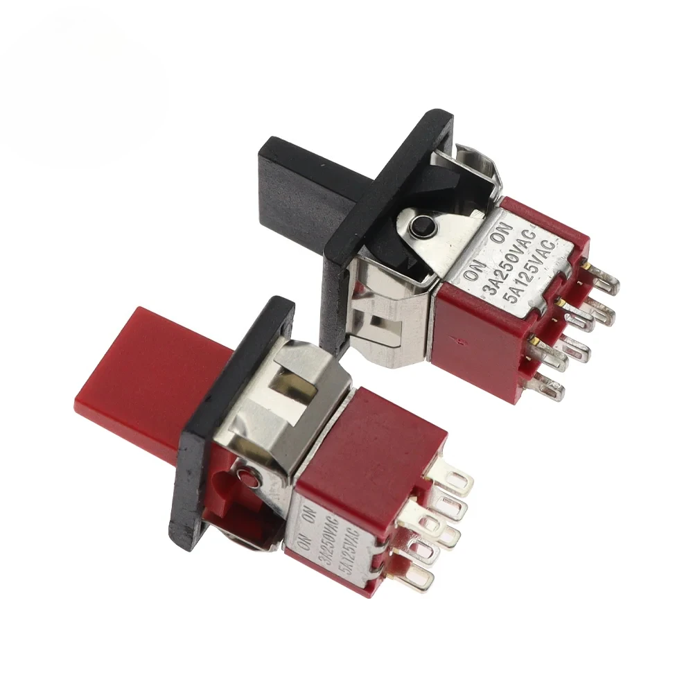 SPDT DPDT 리셋 래칭 토글 스위치 RLS-102 5A 125V 3A 250V AC 미니 3 6핀 ON-ON ON-OFF-ON 로커 스위치 조명 모터용