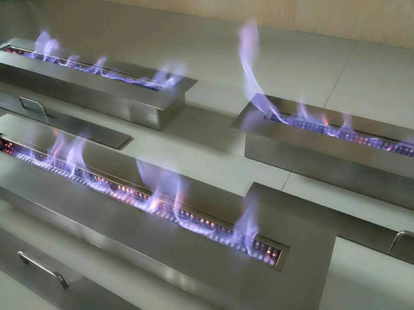 to Portugal hot sale real fire Heating and viewing double use manual ethanol fireplace bio burner 700*180*105mm