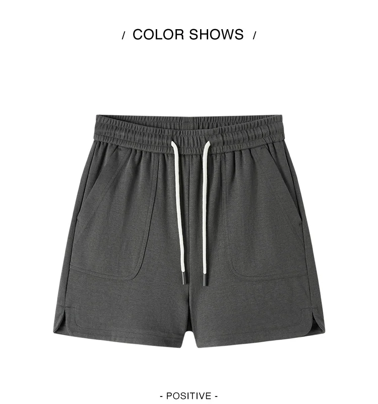 Semir Casual Trousers Women Elastic Waist Loose Straight-leg Trousers 2024 New Summer Version Split Textured Shorts