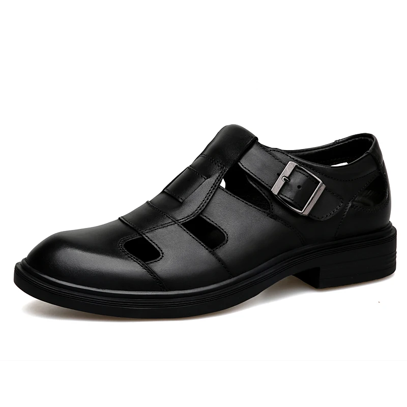 Men's Genuine Leather Casual Summer Sandals Breathable Outdoor Camping Shoes Versatile Big Size 36-48 leather sandals summer sandals