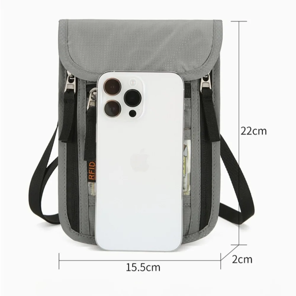 RFID Blocking Travel Neck Wallet and Passport Holder – Anti-Theft Document Organizer