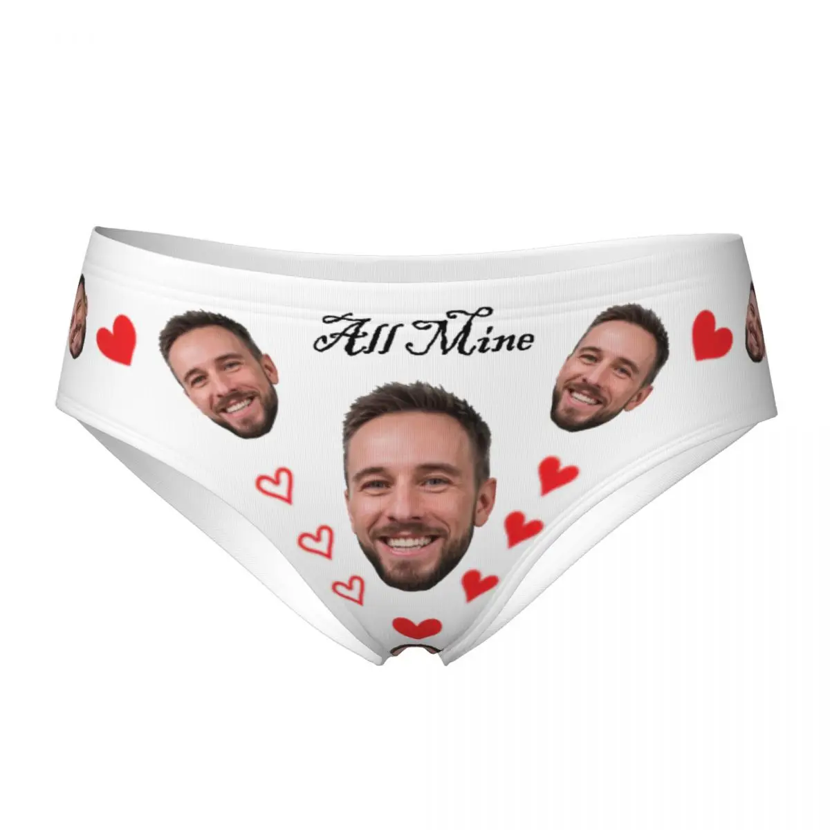 Women DIY Valentine's Day Gift Briefs Panties Soft Underwear Custom Personalized Face Photo Female Sexy S-4XL Underpants