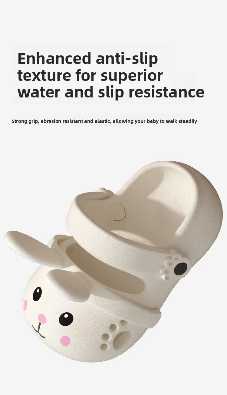 2026 Sommer Süße Hasen-Kinderpantoffeln Cartoon Outdoor-Clogs für Mädchen Kleinkinder Wasserdichte Rutschfeste EVA Kinder-Strandschuhe – Detail 8