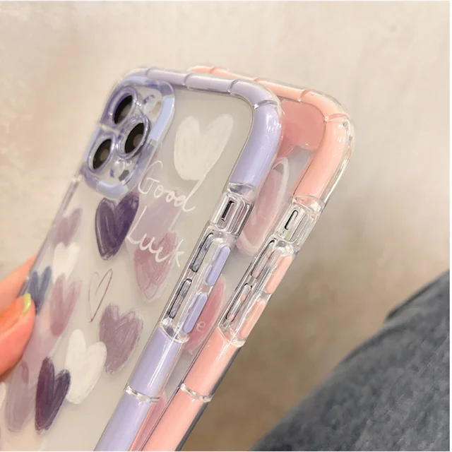 Echome Iphone 14 Pro Case Aranyos Love Heart Night Fluoreszcencia Sokkoló Telefon Tok Átlátszó Puha Szilikon Hátlap - Image 4