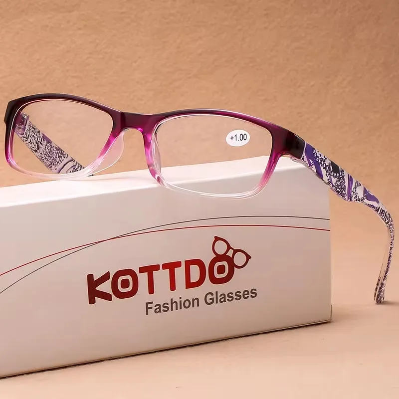 Neue Frauen Lesebrille Vintage Druck Brillen Rahmen Optische Computer Presbyopie Brillen + 1,0 + 1,5 + 2,0 + 2,5