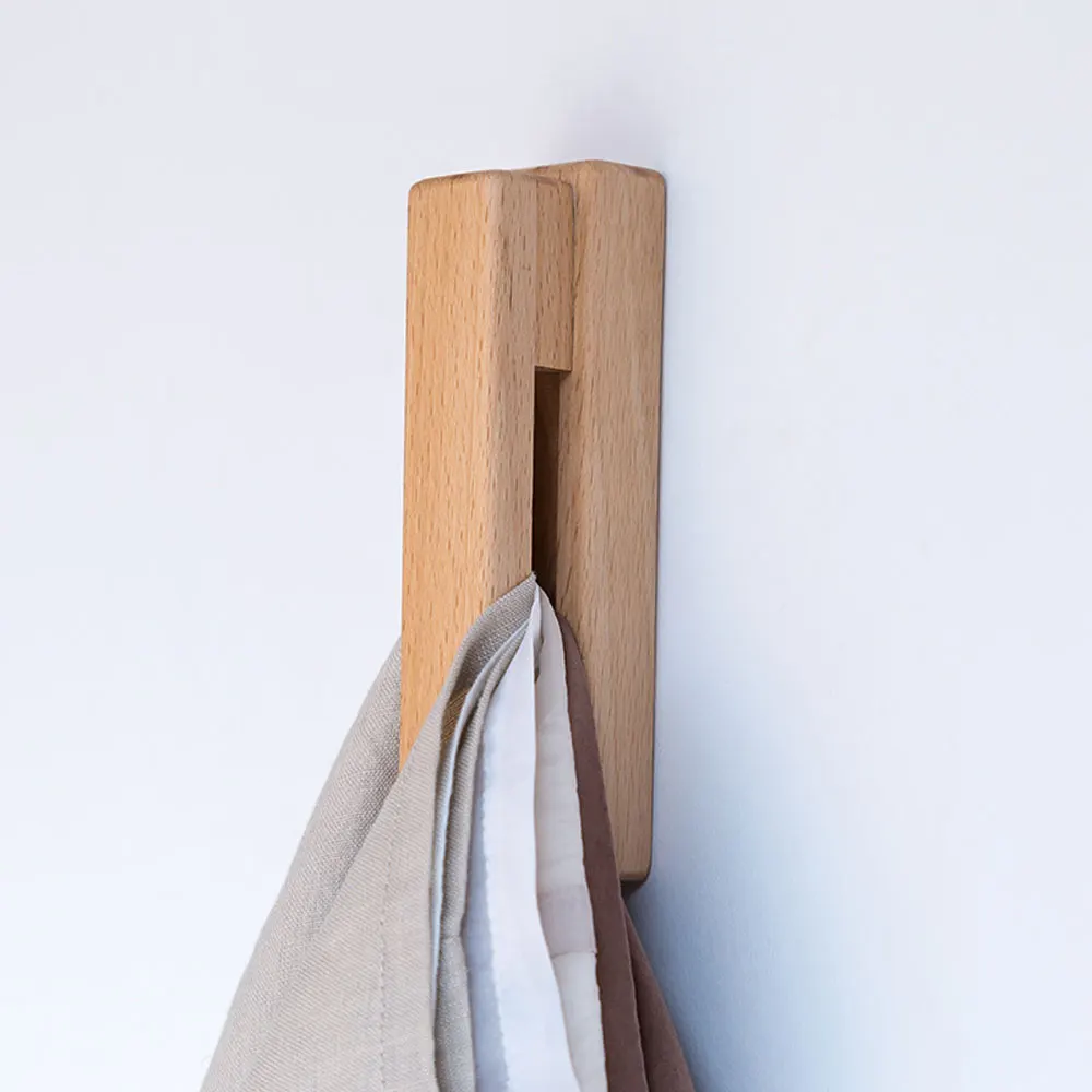 Creative Wooden Towel Hooks Wall-Mounted Storage Hanger Cap Rack Sundries Holder Home Decor Bathroom Kitchen Accessories