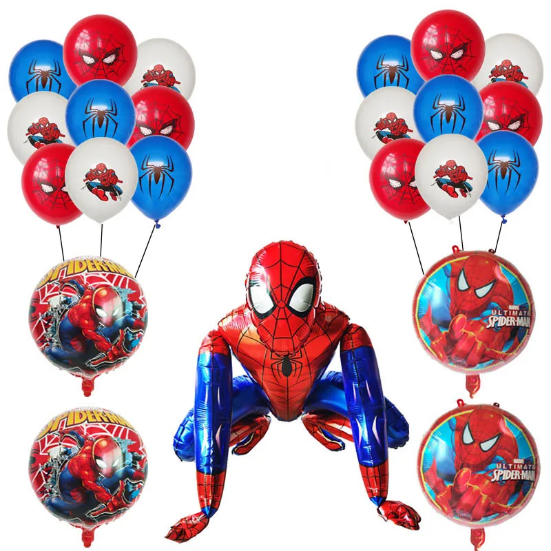 23pcs Superhero Spiderman Theme Aluminum Film Balloons 32 Inch Digital Balloons Children's Birthday Party Decoration Supplies