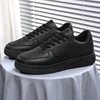 Men Outdoor Leather Shoes Flat Classic Black Sports Shoes Lace up Skateboard Board Shoe Walking White Leisure Running Sneakers