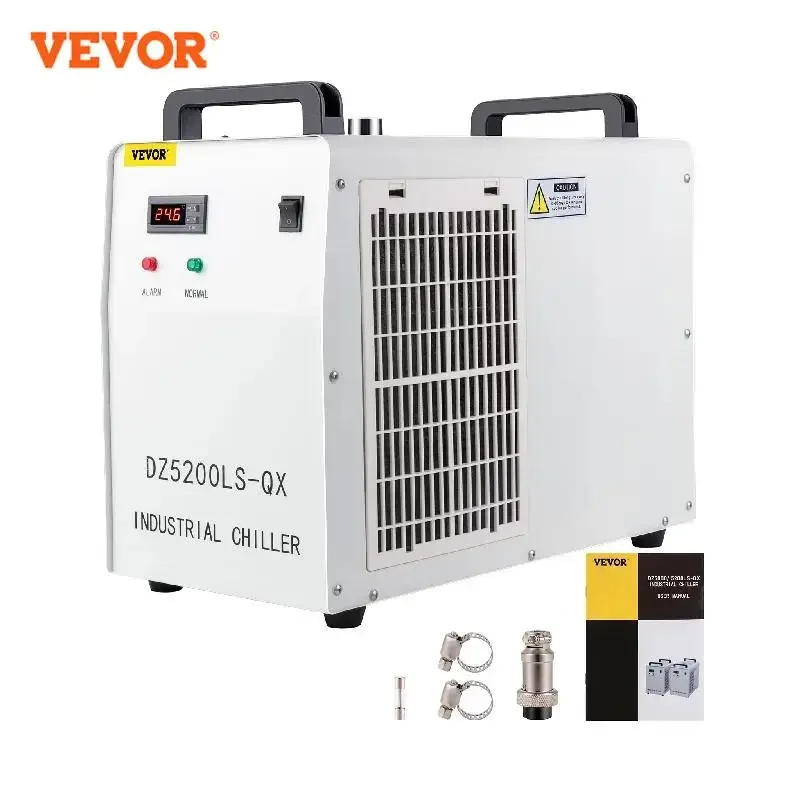 Vevor Cw-5200 Macchina Per Incisione Laser Cnc Chiller Thermolysis Raffreddatore D'Acqua Industriale 130W/150W Raffreddamento Del Tubo Laser In Vetro 