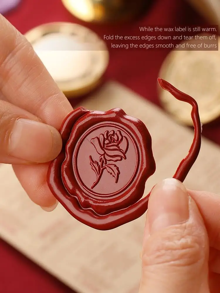 DELORIGIN Dragon Moon Wax Seal Stamp Embossed Stamp Sealing Removable 1\" Brass Wax Seal Stamp Head With Wooden Handle Wedding Invitations Envelopes Gift Packing Decoration Craft Adhesive Waxing