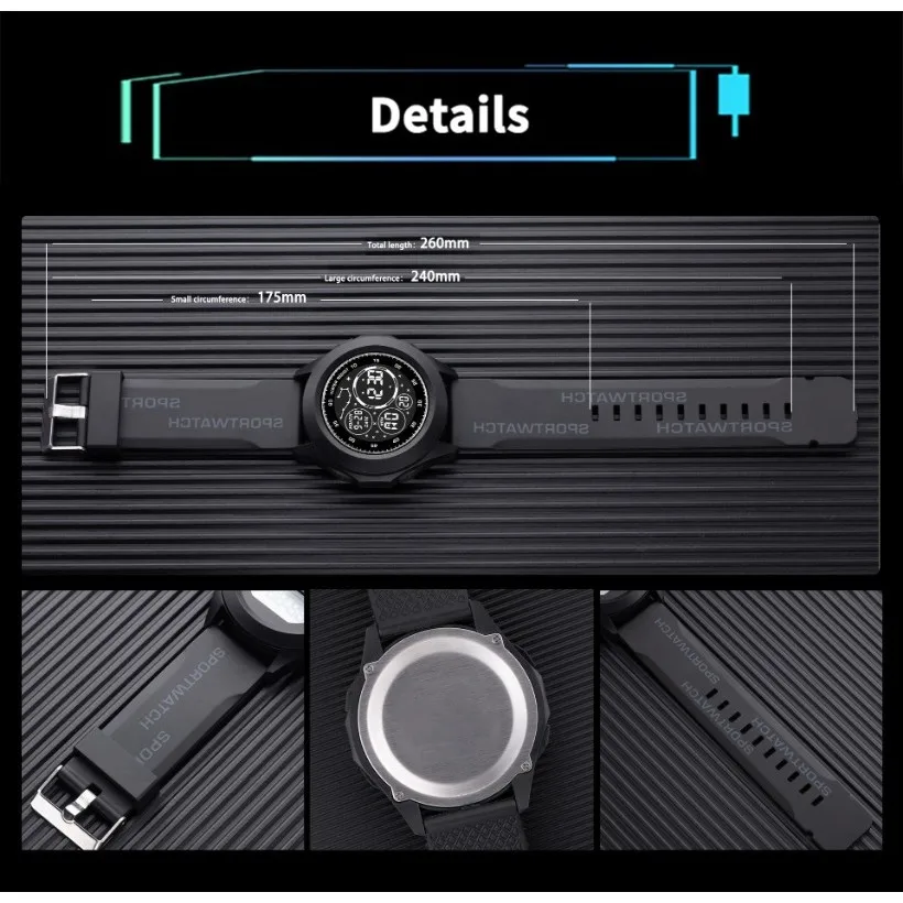 Men's Technology Electronic Watch Multi functional Night Light Outdoor Sports Electronic Watch