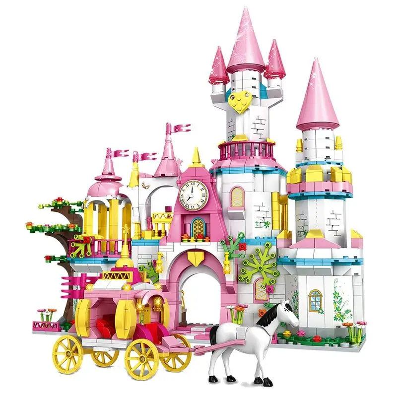 Городской роскошный дом, мультяшная сказка о мечтах, Замок принцессы, архитектура, строительные блоки, фигурки, кирпичи, игрушки для девочек
