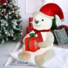 Plush Bear Inflatable Christmas Decoration 3.9ft LED Glowing Polar Bear Blow Up Toys Xmas Decor for Home New Year Party Ornament 3