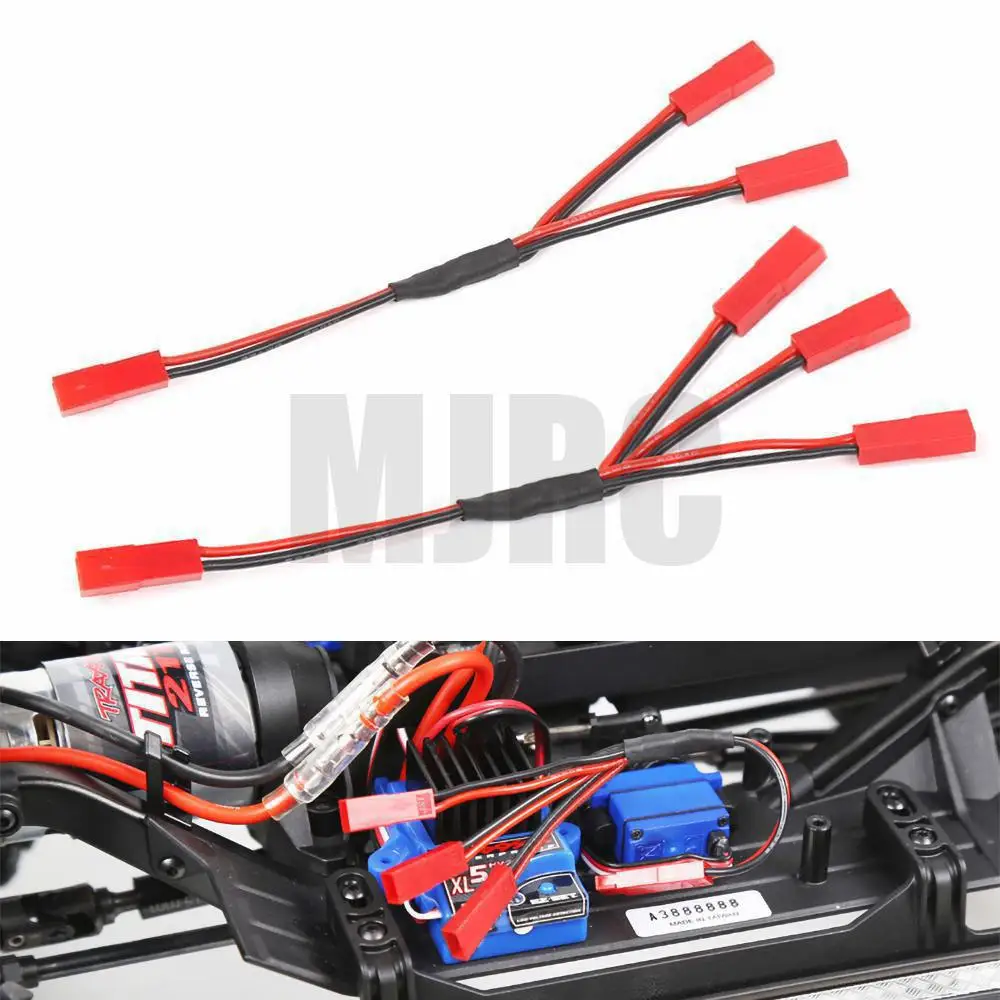 Tre In Un Cavo Esc Alimentazione Cablaggio Esterno Jst Per 1/10 Rc Crawler Car Trax Defender Trx4 Bronco G500 G63