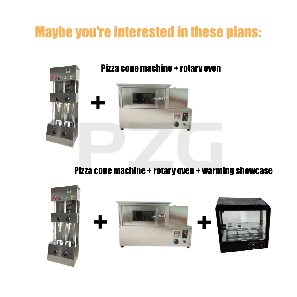Street Food 2 Moulds Machine Pizza Cone Maker Automatic Cone Pizza Machine Snack Conical Making