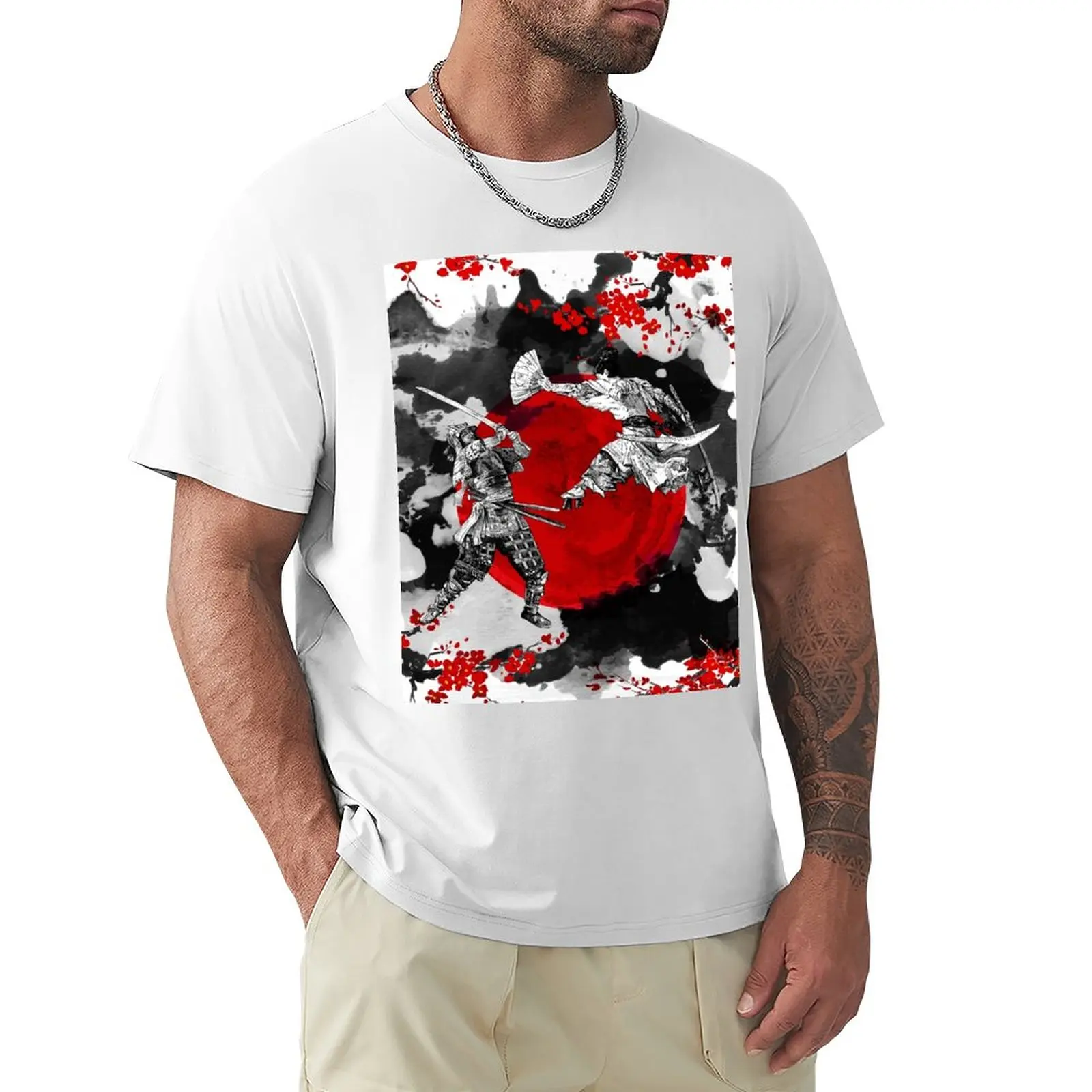 

Samurai Fighting T-Shirt anime oversized t shirts summer clothes Tee shirt mens graphic t-shirts pack