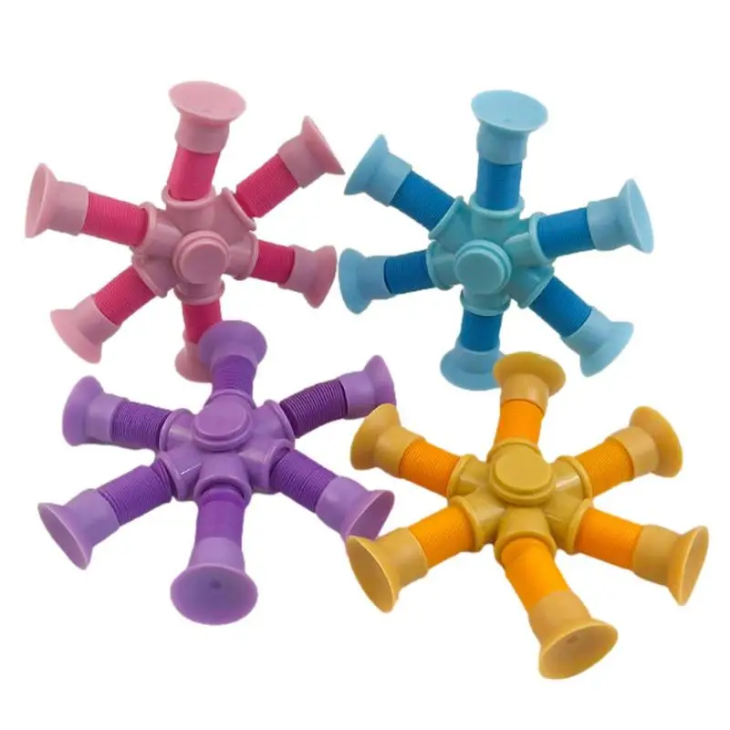 

Fidget Tube Toys Changing Sensory Tubes Glowing LED Fidget Toys Interactive Telescopic Suction Cup Toy Flashing Changing Tubes