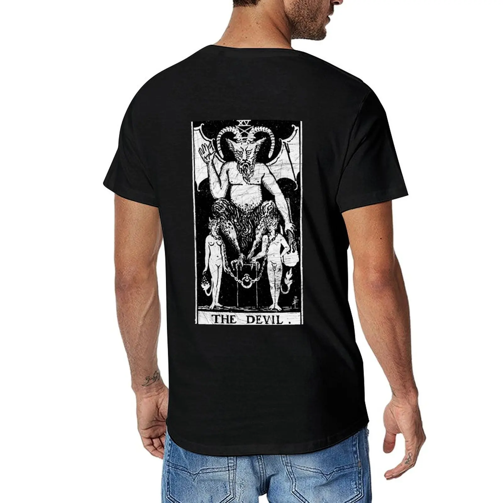 

The Devil Tarot Card - Major Arcana - fortune telling - occult T-Shirt Blouse summer top mens t shirts pack