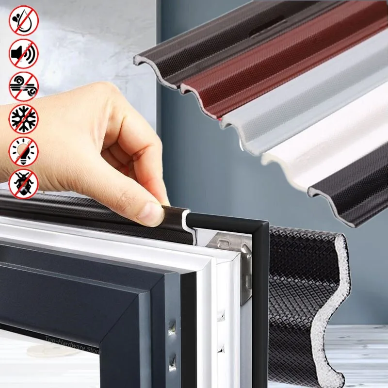 Window Seal Strip 40M S Type Casement Window Seal tape Energy Saving Acustic Foam Weather Stripping Door Gap Filler Noise Reduction