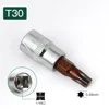 Socket Wrenches Screwdriver Bit Hex Shank T15 T20 T25 T30 T40 Torx Screwdriver Bits 1/4 Inch Drive Socket Head 3