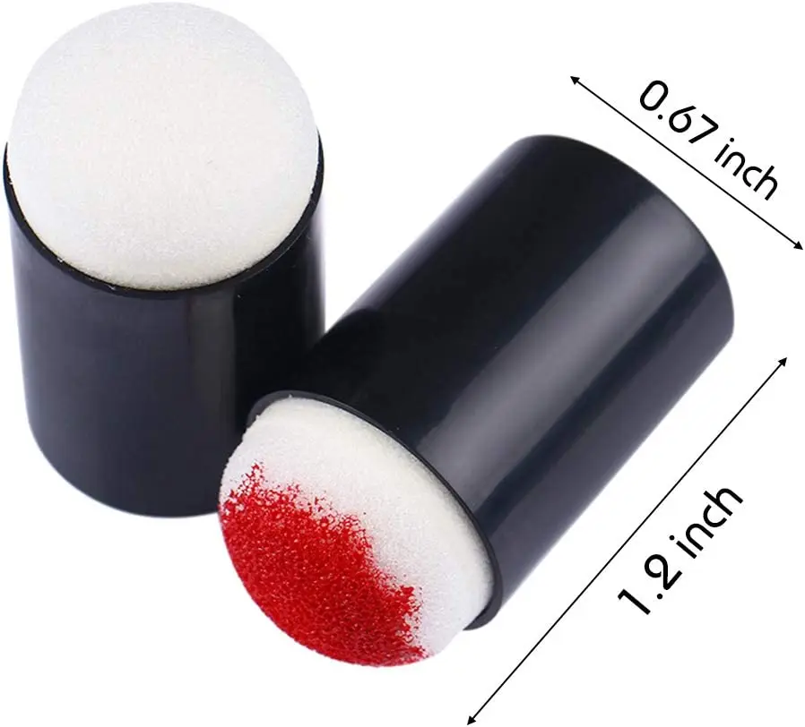 Bowitzki Finger Daubers Sponge Face Paint Foam 25 50 Pieces Craft Set Body Painting Drawing Sponge Dauber Chalk 4