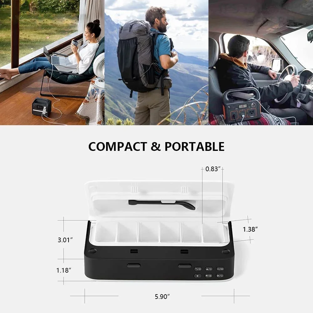 Pill Dispenser with Alarm Daily Medicine Pill Organizer with up to 7 Alarms A Day Smart Pill Box Christmas Gift Pill Reminder