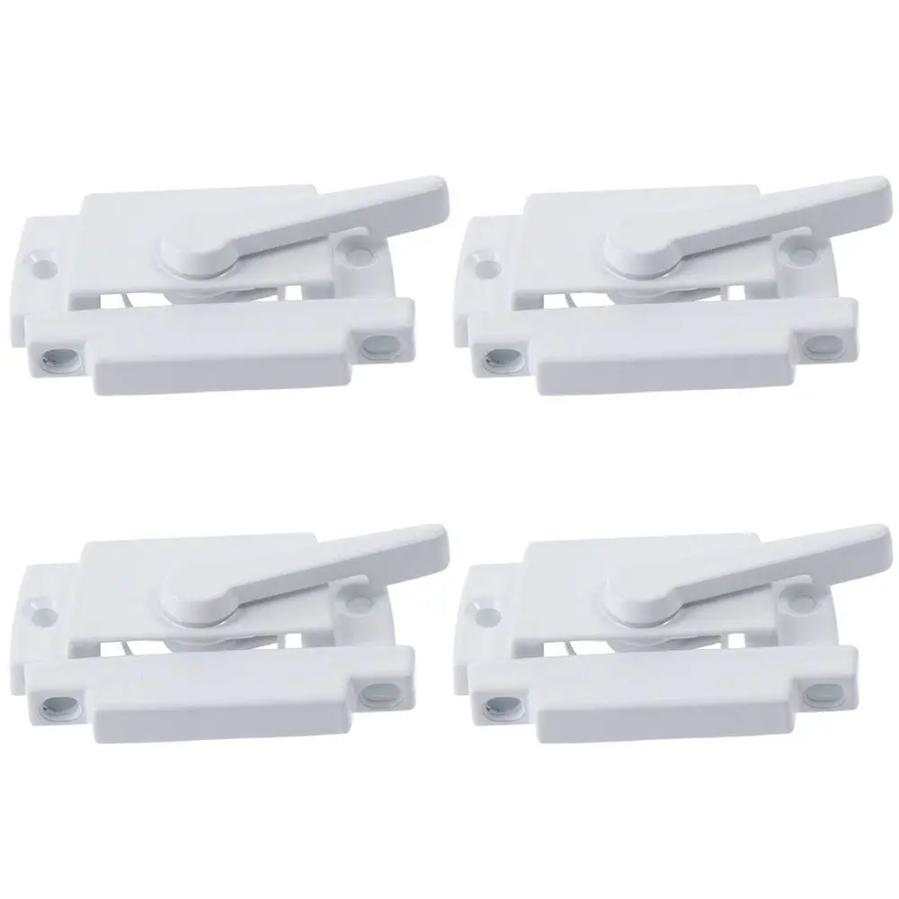 Cam Action Window Sash Locks with Keeper White Sliding Window Sash Locks for Double Hung Security