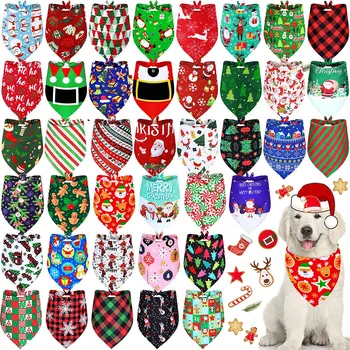 30PCS Holiday Dog Bandanas – Christmas, Thanksgiving & Halloween Scarves 1
