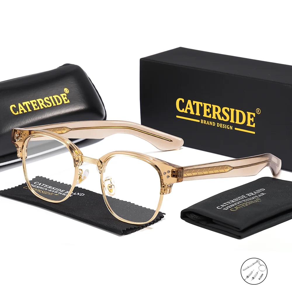 CATERSIDE Unisex-Optikbrille, maßgeschneiderte runde Gläser mit Brechungsindex 1,56, verschreibungspflichtige Brillen, klassische modische Lesebrille – Detail 9