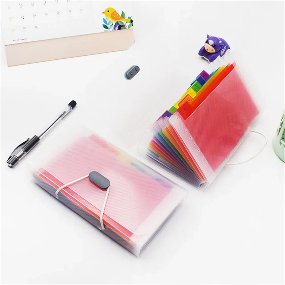 

A6 Mini 17.8*11.8cm Expanding Wallet File Folder Buckle Organ Bag Large Capacity School Office Data Storage Organizer