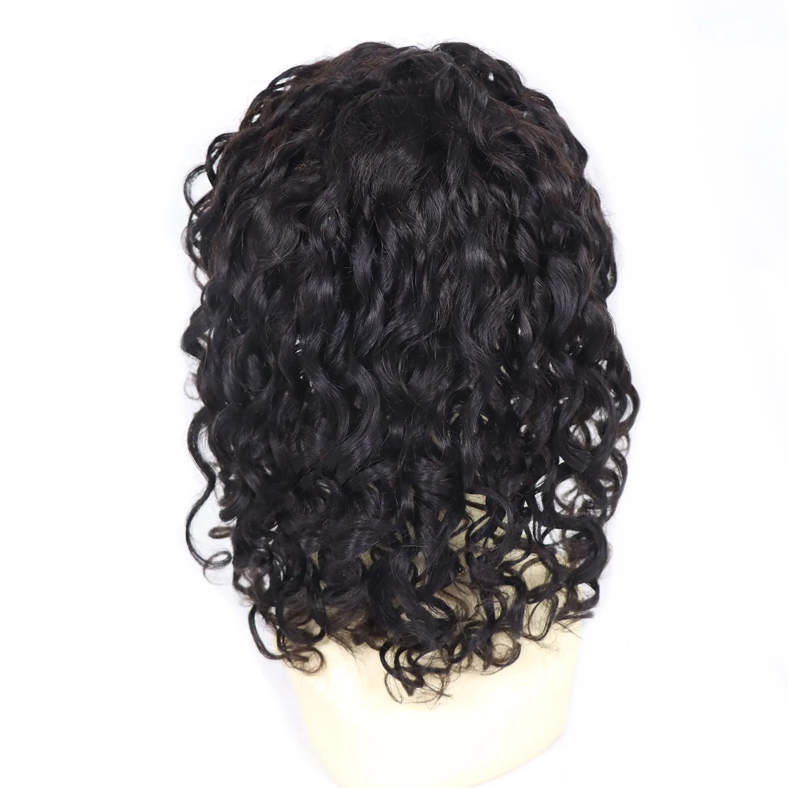 Black Long Men Toupee Human Hair Men's Wig 12" 14" 16" 18" Wave Hairpieces Mono Lace PU 8X10 Base Replacement Syetem Can Custom