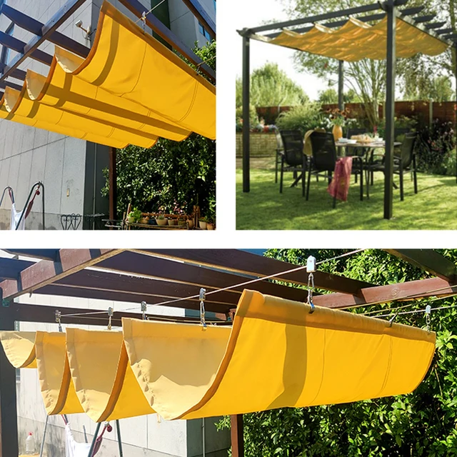 Waterproof Telescopic Awning UV Resistant Polyester Fabric Outdoor Pergola Sun  Canopy Retractable Swimming Pool Shaing Sails - AliExpress