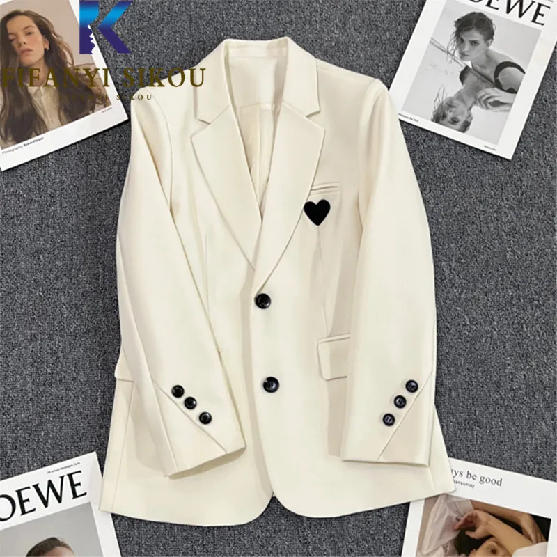 

Повседневный Блейзер, куртки, Женский высококачественный приталенный модный однобортный шикарный костюм, куртка, весна-осень, Женские официальные блейзеры, пальто