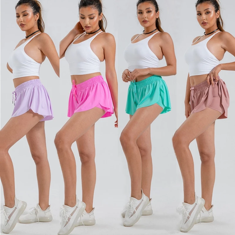 

Women‘s 2 in 1 Flowy Running Shorts Casual Athletic Gym Yoga Workout Shorts Spandex Butterfly Tennis Skirts Cute Clothes Summer